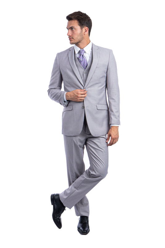 Lt.Grey Suits 3 PC, Slim Fit