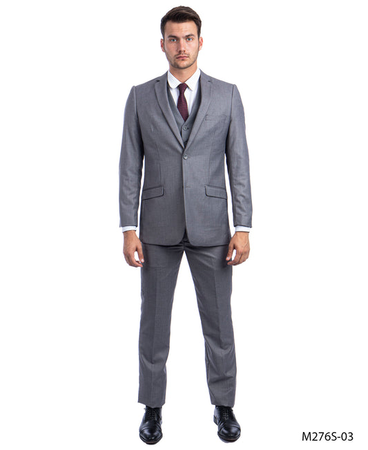 Mid Gray  Suits 2 PC, Slim Fit